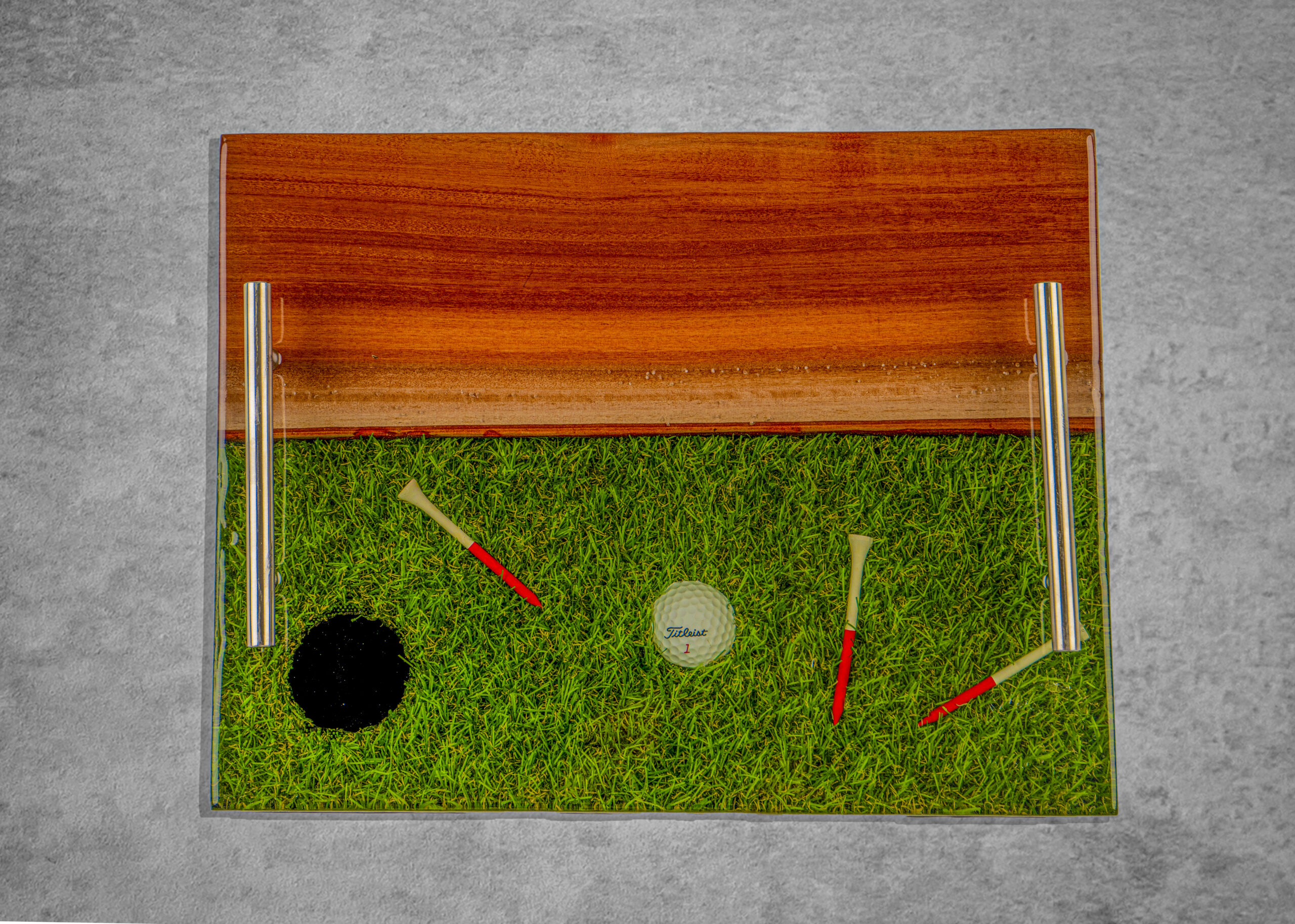 Golf Inspired Resin Tray With Handles