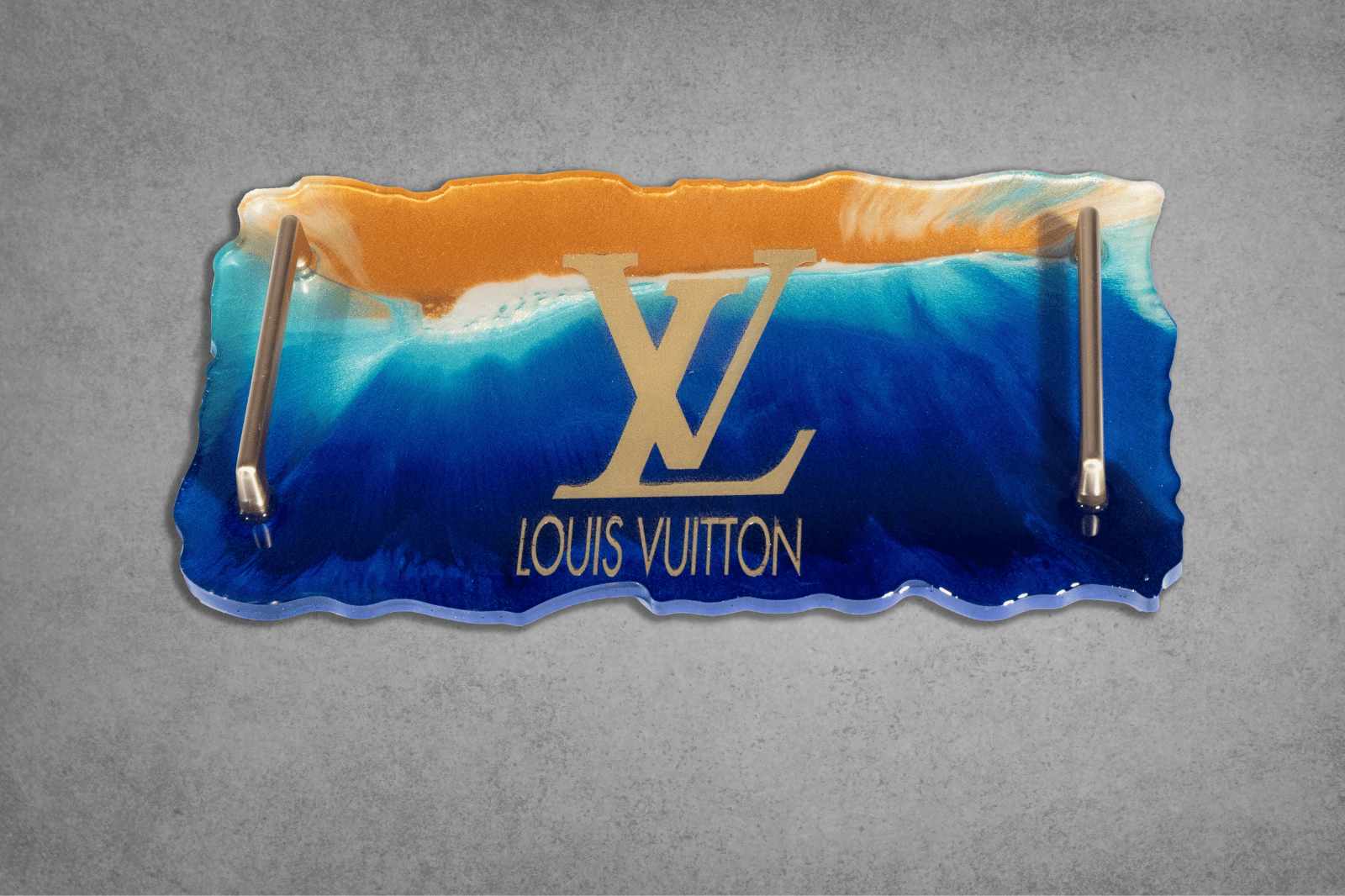 Brand Logo Tray Sets With Four Coasters and Holder/ Louis Vuitton