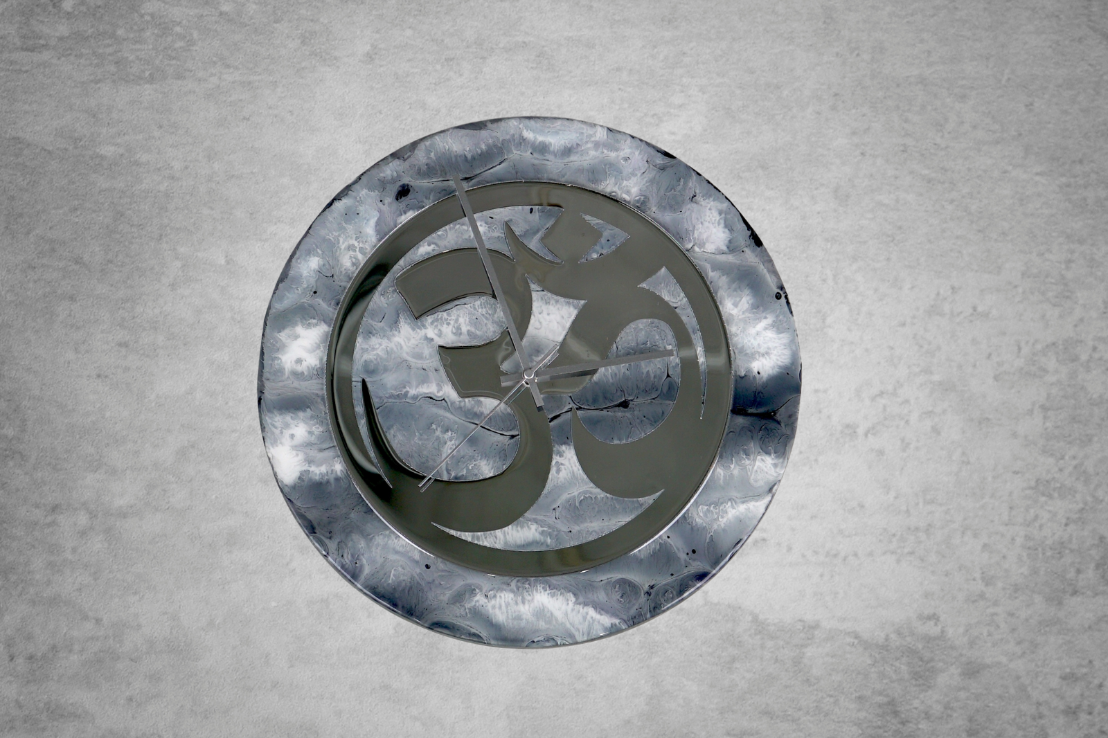 Metallic Silver & Grey Clock