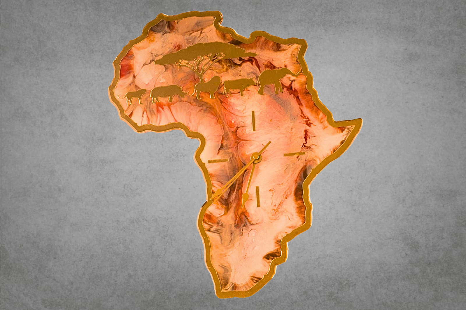 The Africa Resin Clock - Brown
