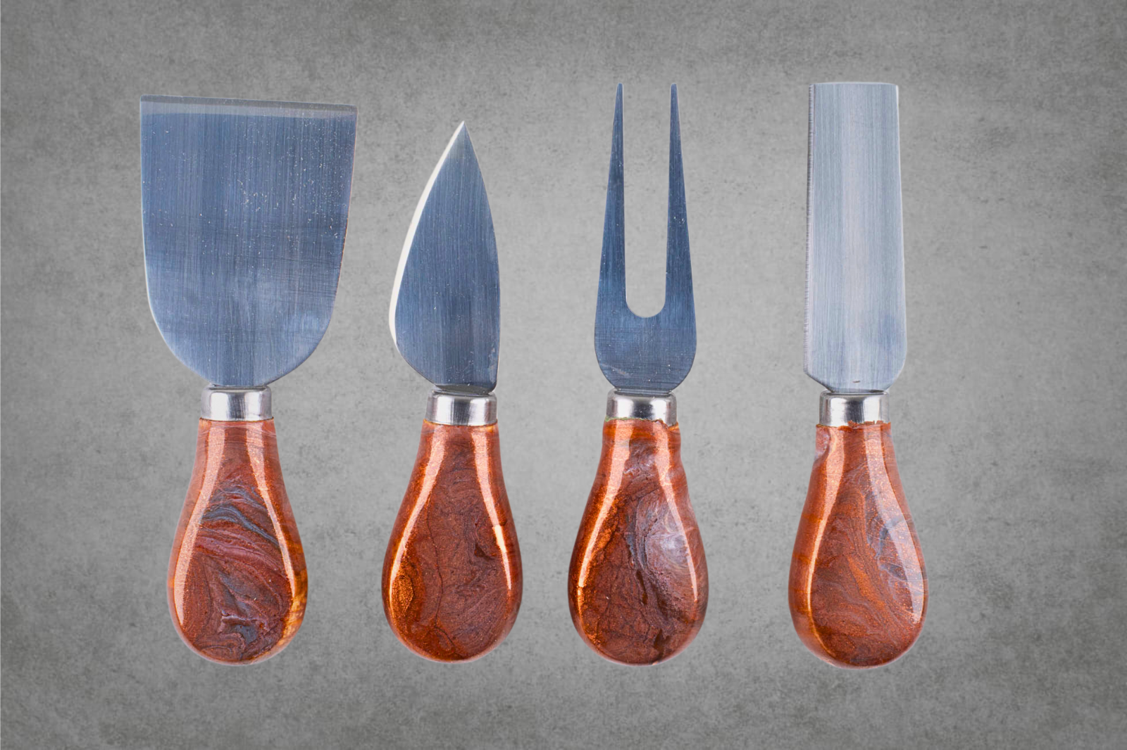 Set of stainless steel cheese knives - Earthscapes