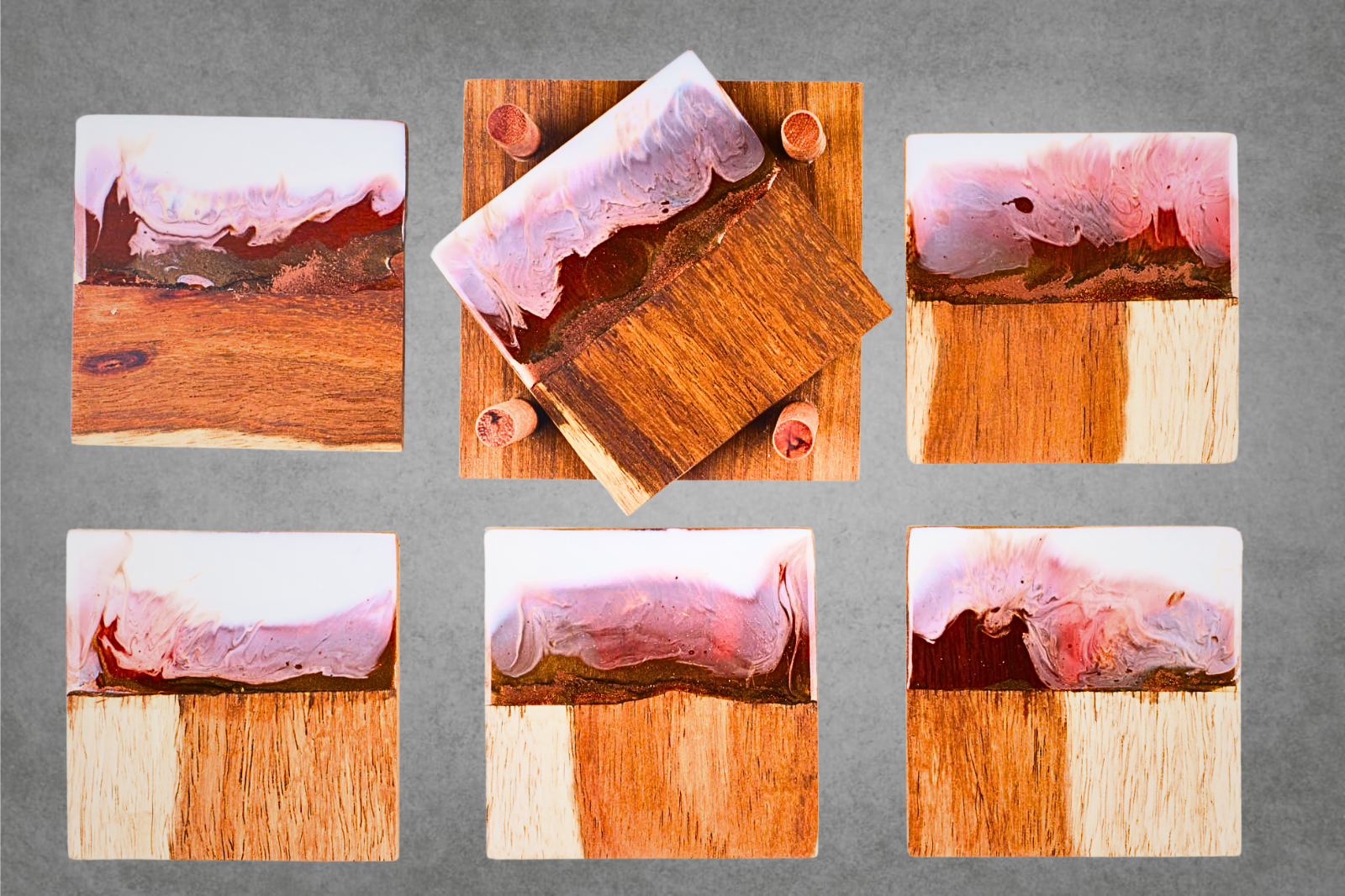 Earthscapes Coaster Sets with holder - Rectangular